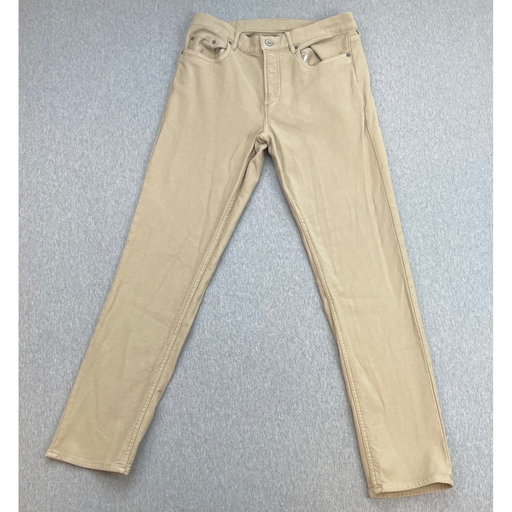 Faherty Pants Mens 30 x 30 Beige Cotton Blend Stretch Slim Straight 5-Pockets